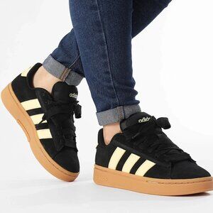 ADIDAS WOMENS GRAND COURT ALPHA 00'S TRAINING SNEAKER SHOES BLACK #SU